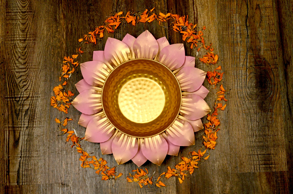 Sunflower Design Pink Petals Urli