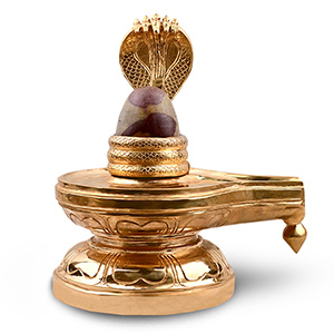 Bronze Jaldhari Yoni Base With Lingam & Snake (10 inches)