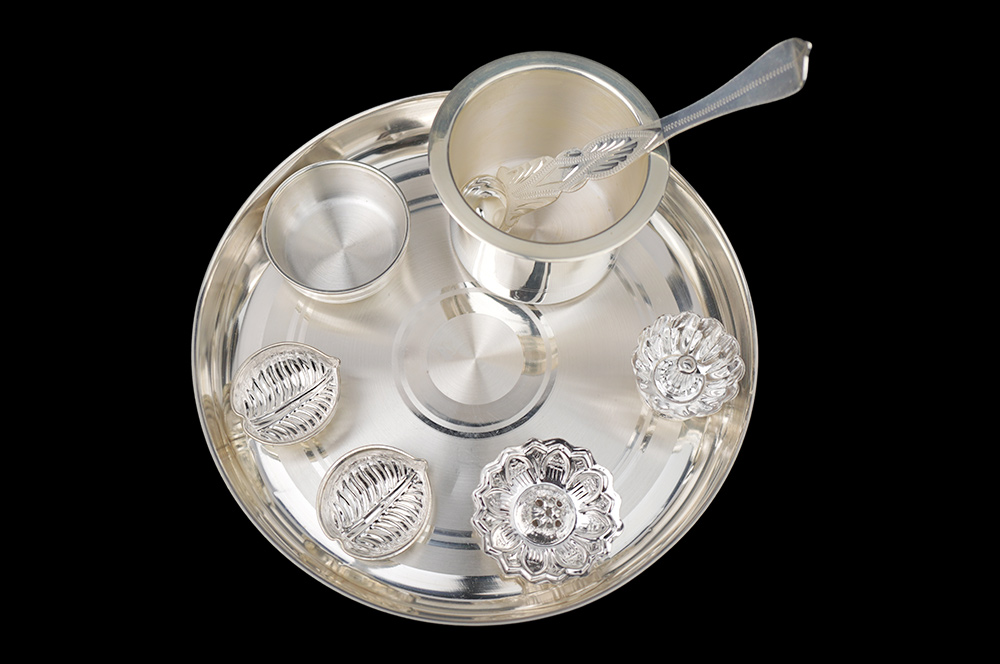 Silver Puja Thali (925 Sterling Silver)