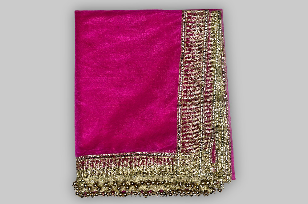 Netted Mata Ki Chunri With Golden Border