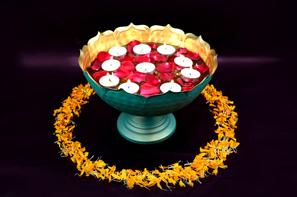 Floral Dotted Deep Urli Bowl