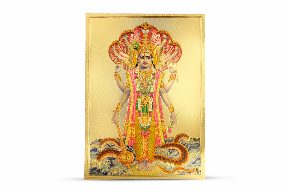 Vishnu Photo in Golden Sheet