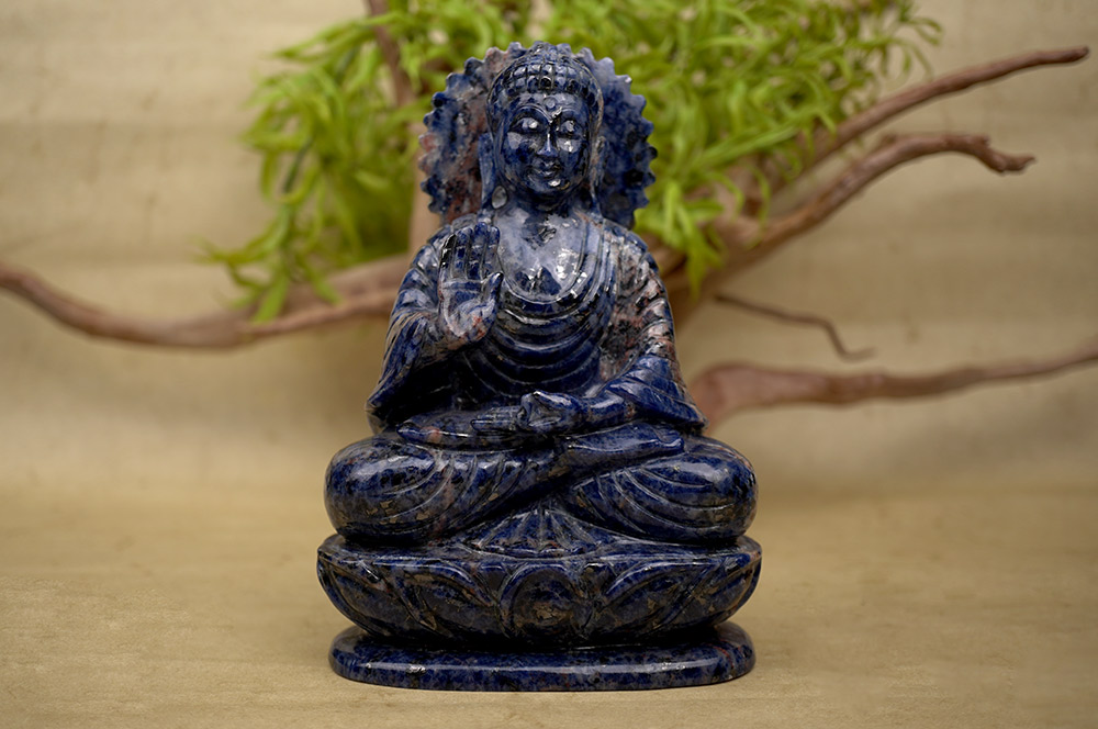 Blue Sodolite Buddha - 1016 gms