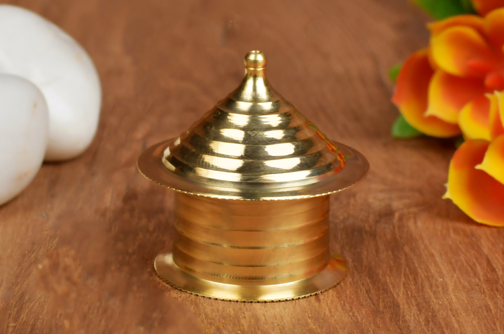 Brass Haldi Kumkum Container Kankavati