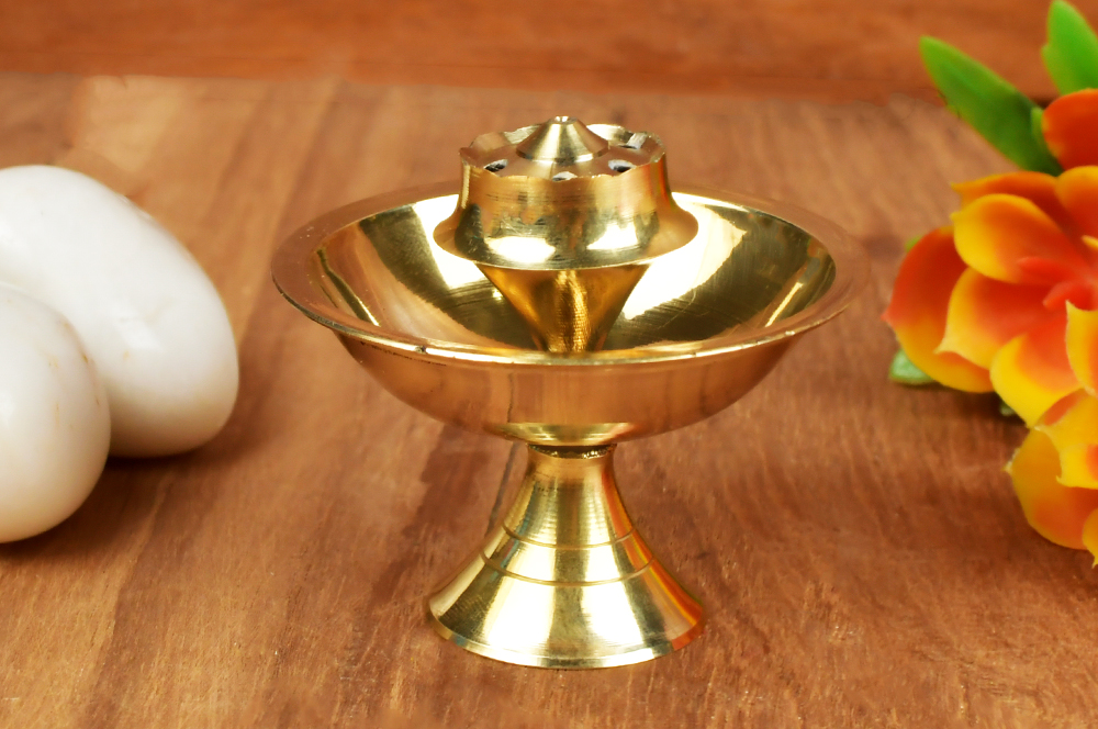 Brass 5 Agarbatti Incense Stand