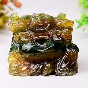 Laughing Buddha in natural Fluorite - 700 gms
