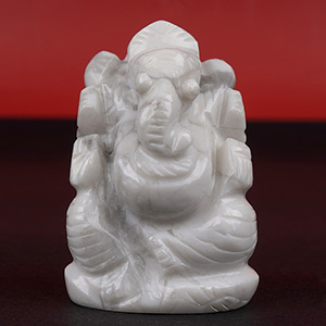 Howlite Ganesha Idol - 70 gms