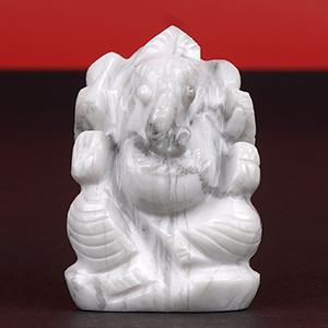 Howlite Ganesh Idol - 45 gms