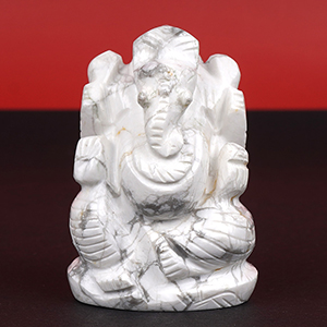 Howlite Ganesh Idol - 84 gms
