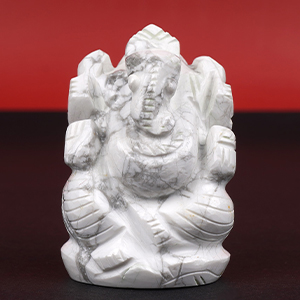 Howlite Ganesh Idol - 92 gms