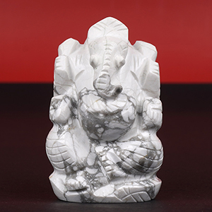 Howlite Ganesh Idol - 85 gms
