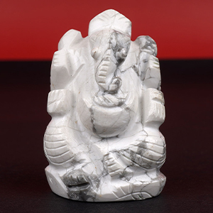 Howlite Ganesh Idol - 82 gms