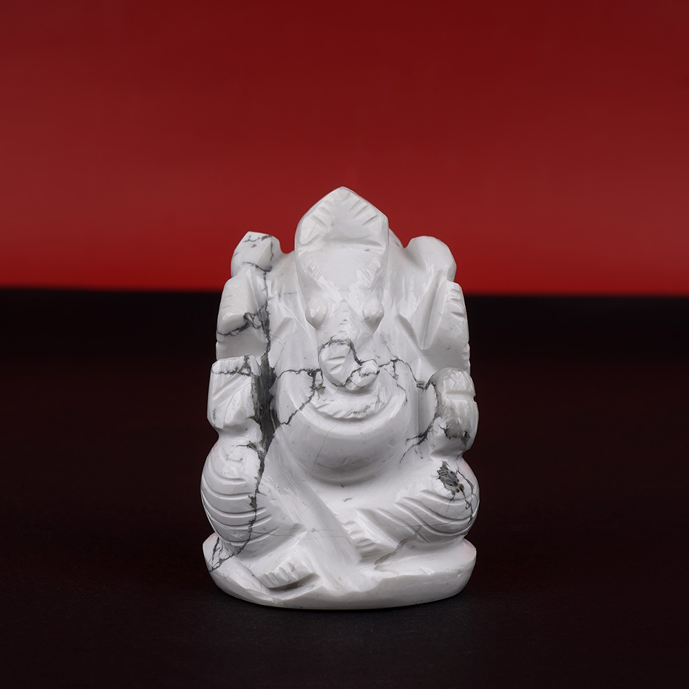 Howlite Ganesh Idol - 114 gms