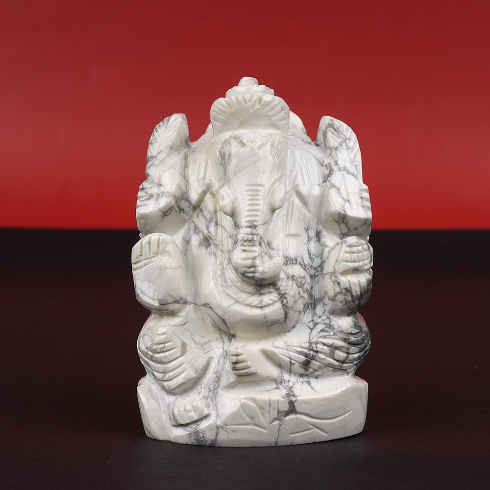 Howlite Ganesh Idol - 202 gms