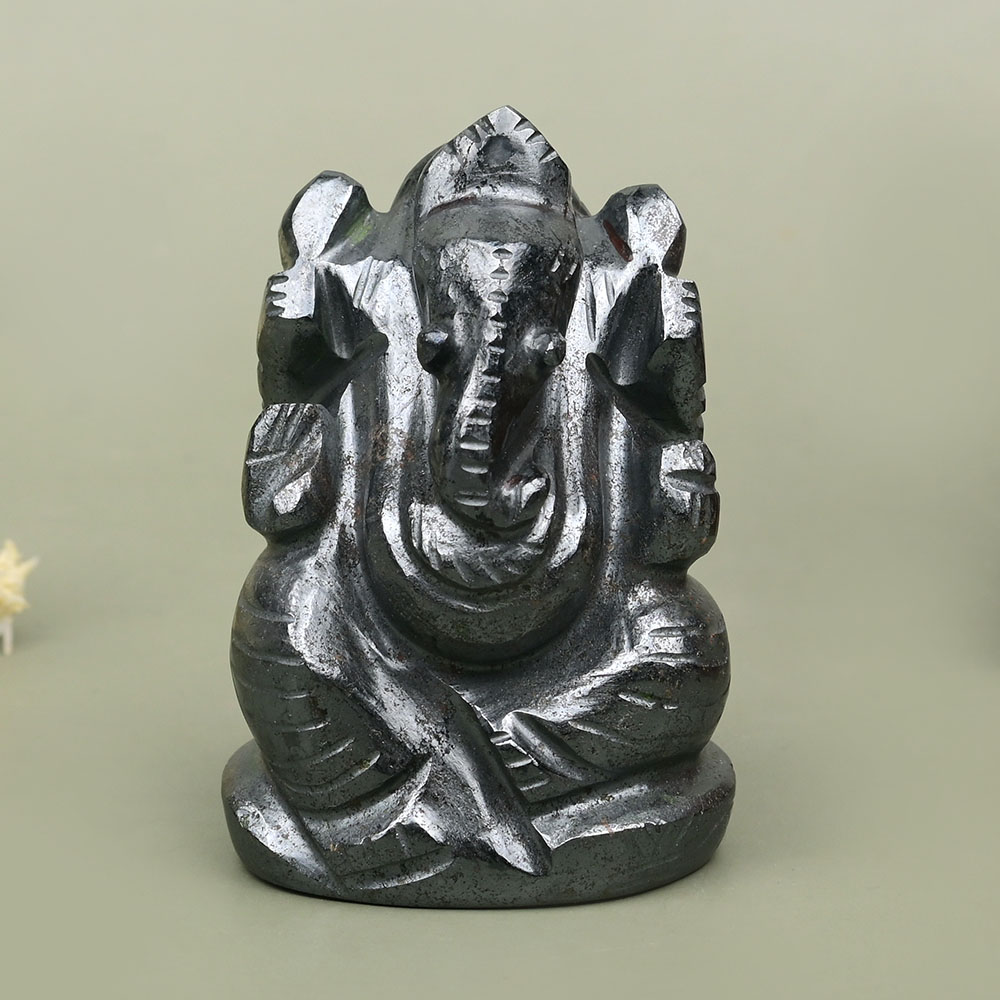 Hematite Ganesha Idol - 123 gms
