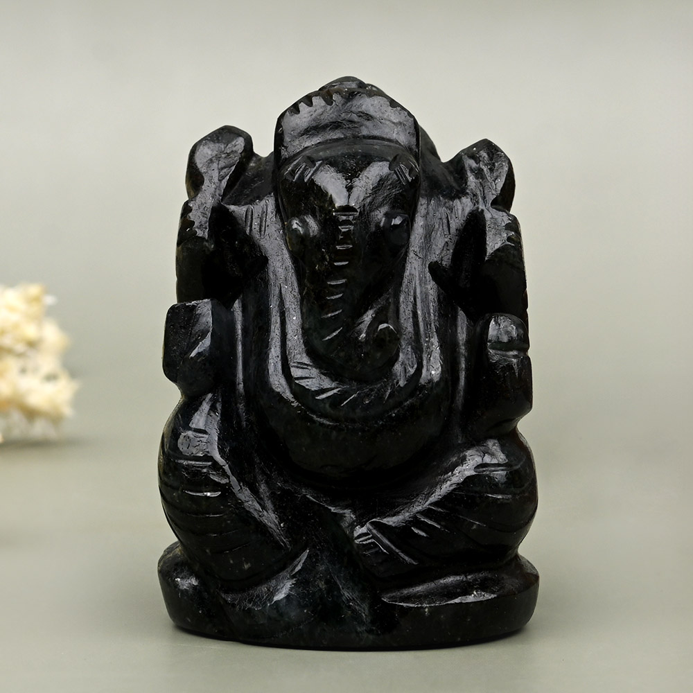 Iolite Ganesha Idol - 74 gms