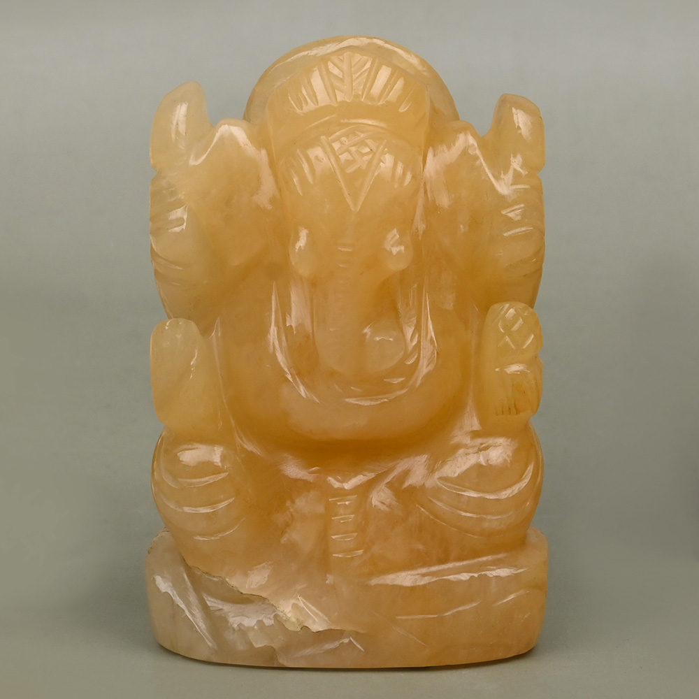 Yellow Jade Ganesh Idol - 132 gms