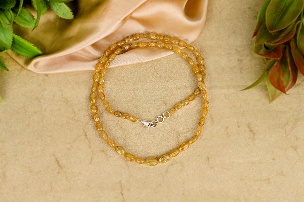 Yellow Sapphire Oval Necklace