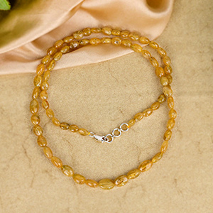 Yellow Sapphire Oval Necklace