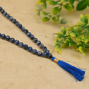KYM05-Kyanite Round Faceted Mala