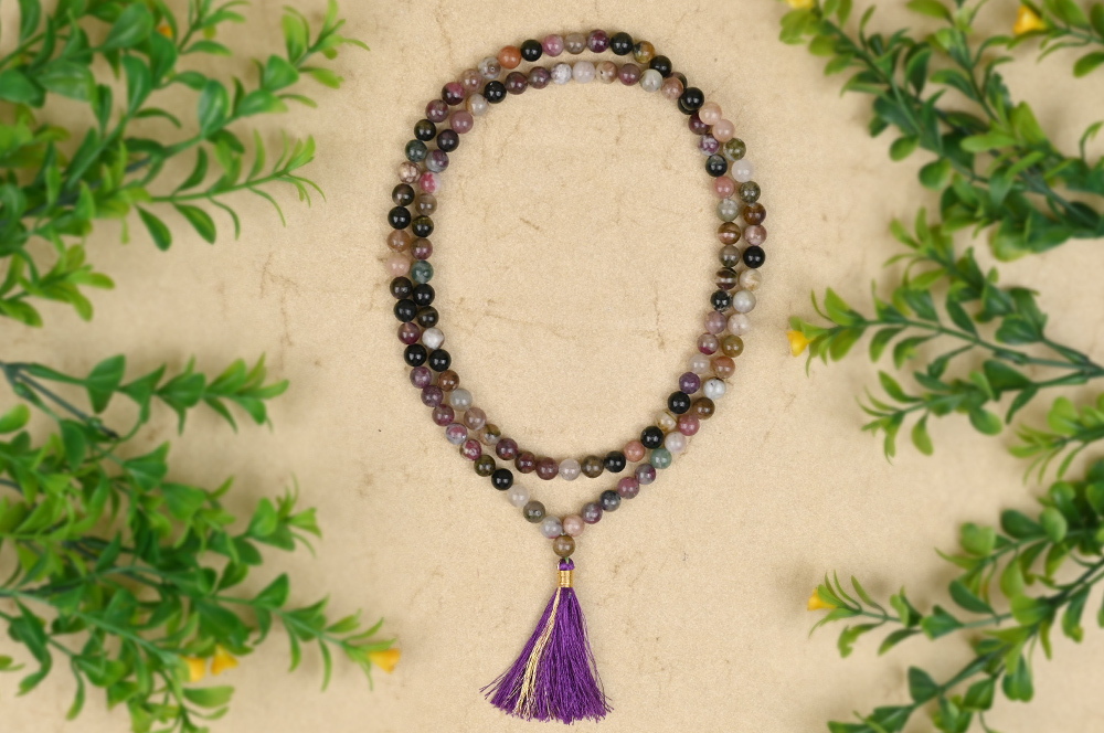 Multi Tourmaline Mala Round Beads -6mm
