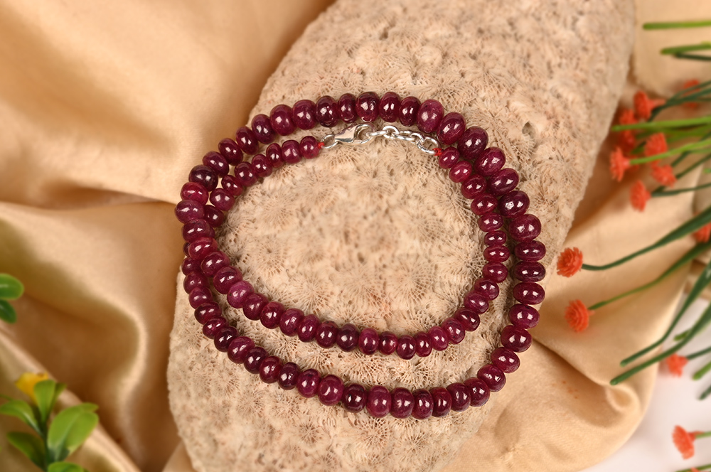 Ruby Button Shape Necklace - 289 Carats