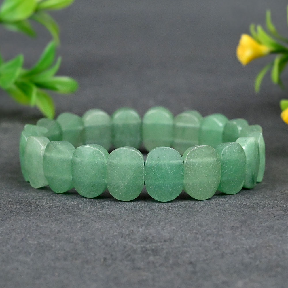 Green Jade Oval Faceted Bracelet