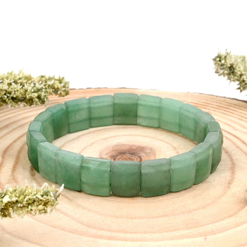 Green Jade Bracelet Square Beads