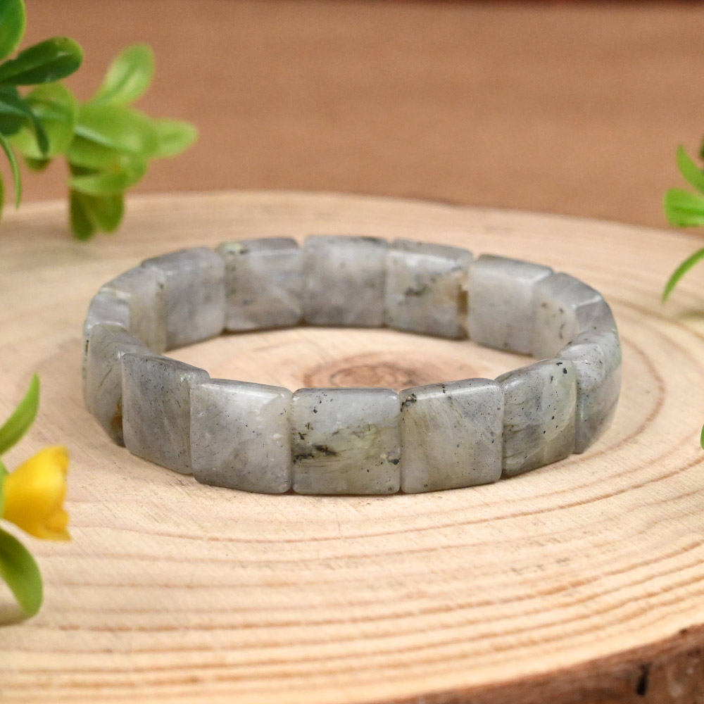 Natural Labradorite Square Beads Bracelet