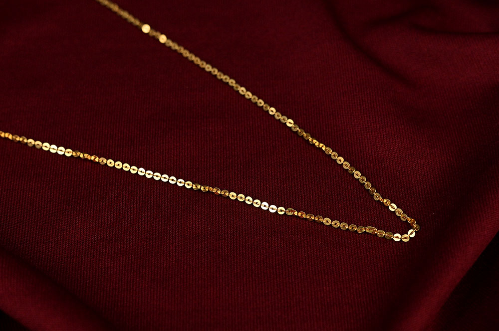 22K Gold Cable Chain - 17 inches