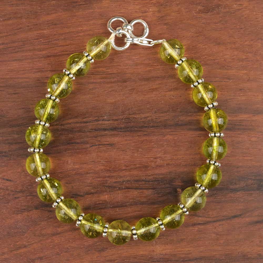 Peridot 925 Silver Chakri Bracelet