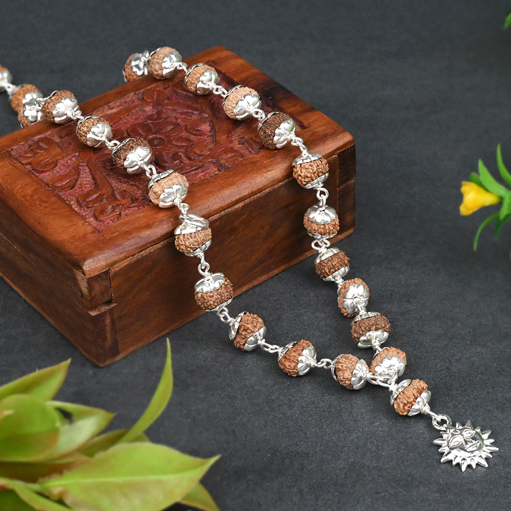 12 Mukhi Surya Radiance 925 Silver Caps Mala