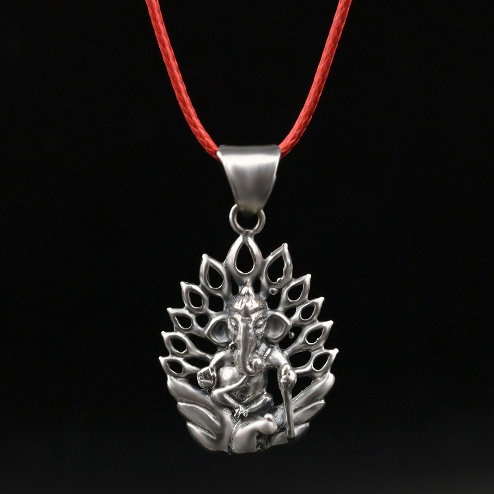 Peacock Ganesha 925 Silver Pendant