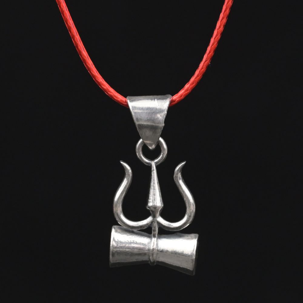 Trishul Damru 925 Silver Pendant