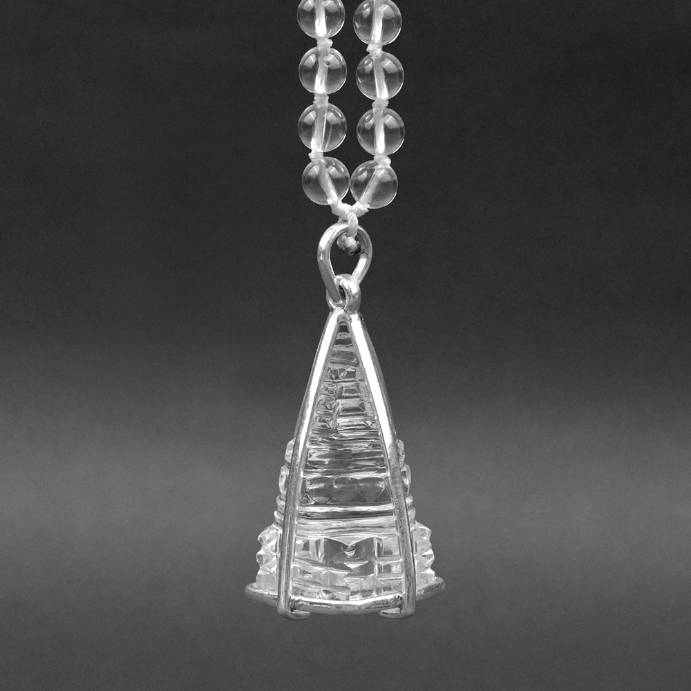 Crystal Shree Yantra Locket in Sphatik Mala
