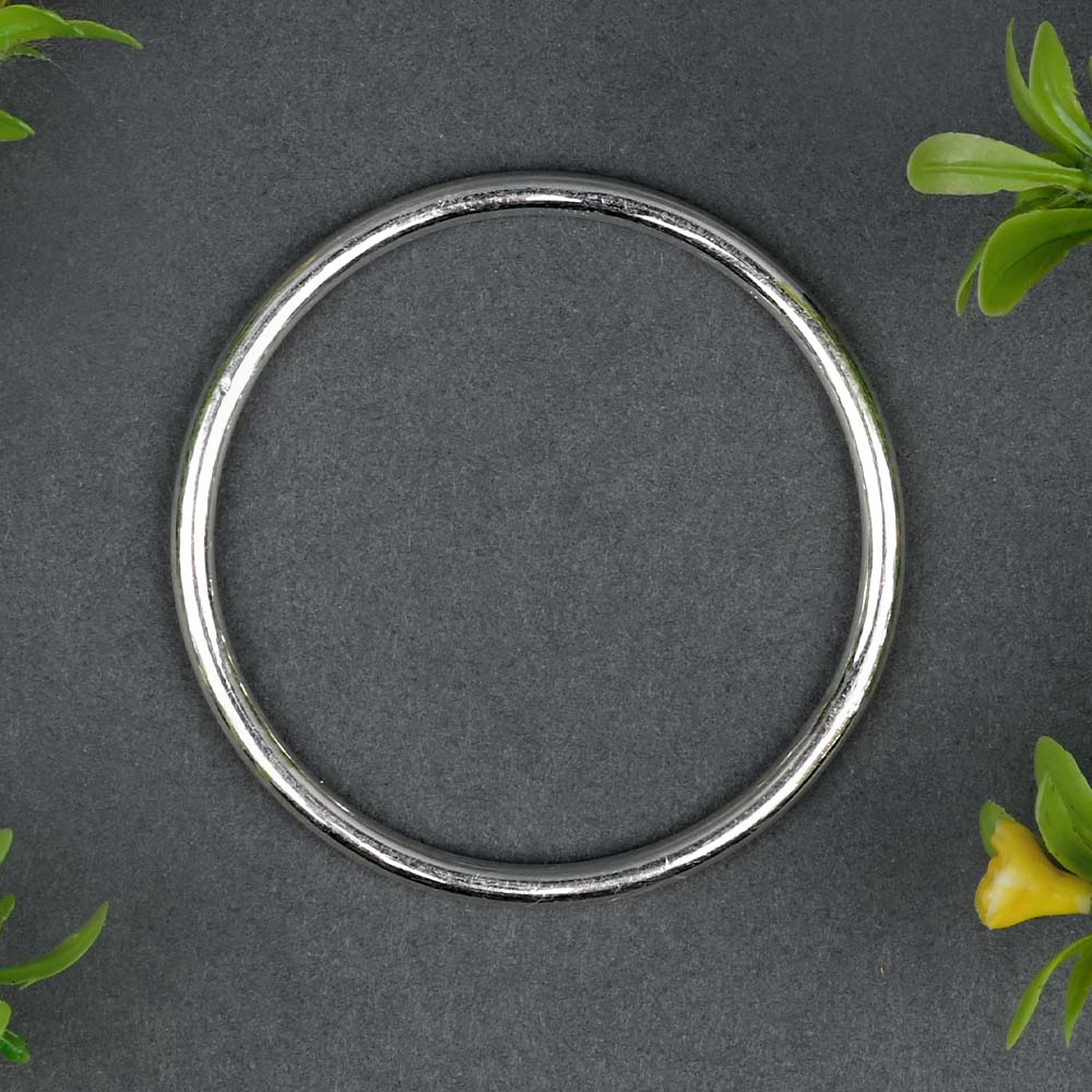 Solid 925 Silver Rounded Kada