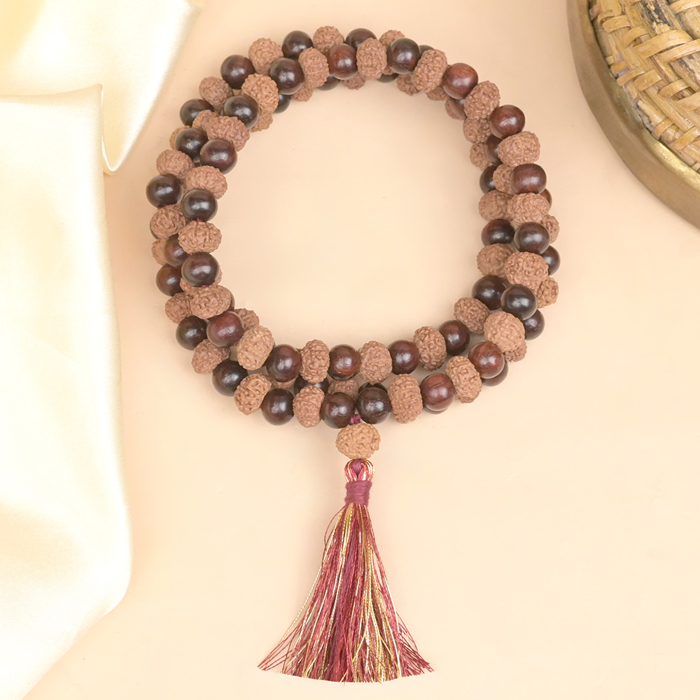 10 Mukhi Rudraksha x Red Sandalwood Mala
