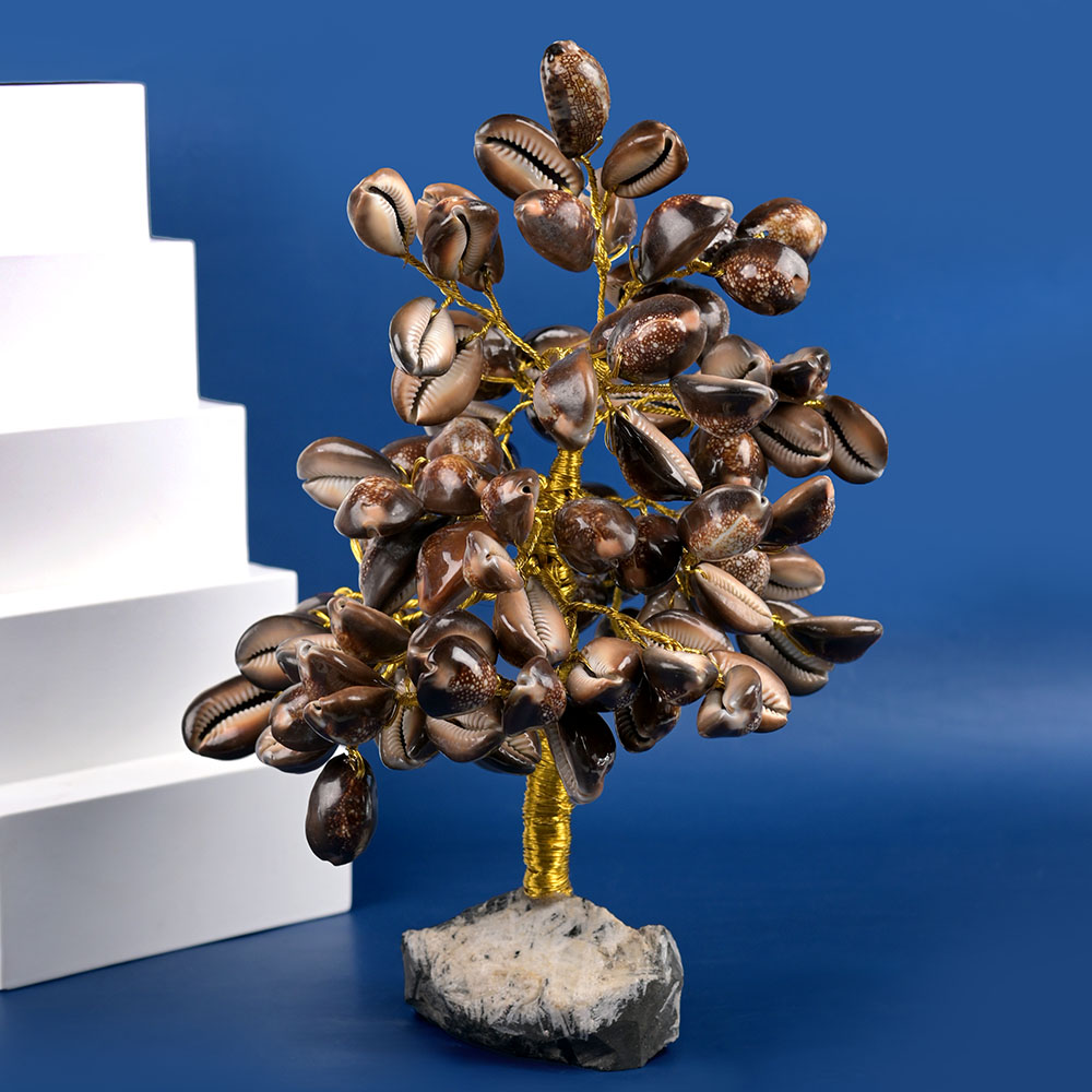 Tiger Cowry x Black Tourmaline Base Tree