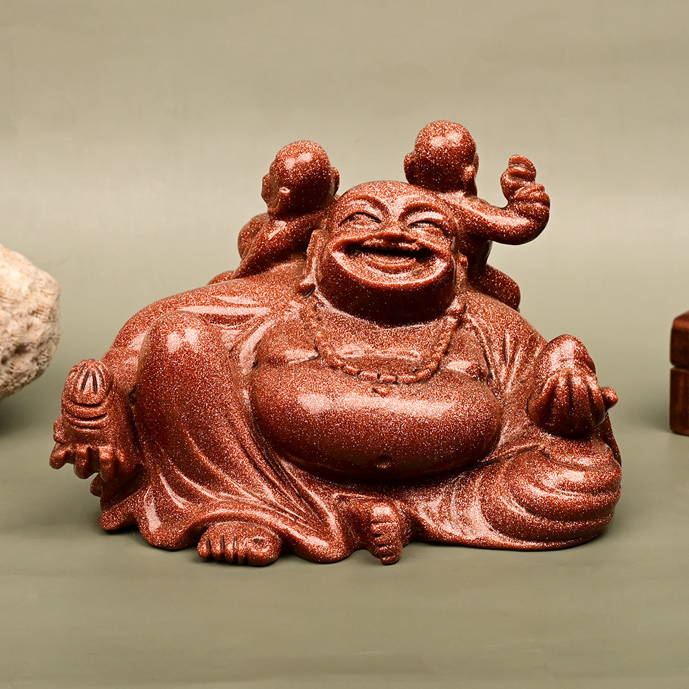 Laughing Buddha Sunstone Idol - 1.360 Kgs