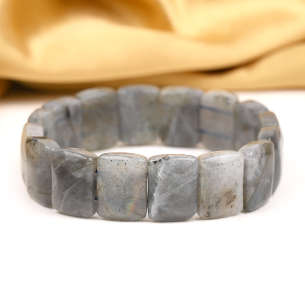 Natural Labradorite Rectangular Beads Bracelet