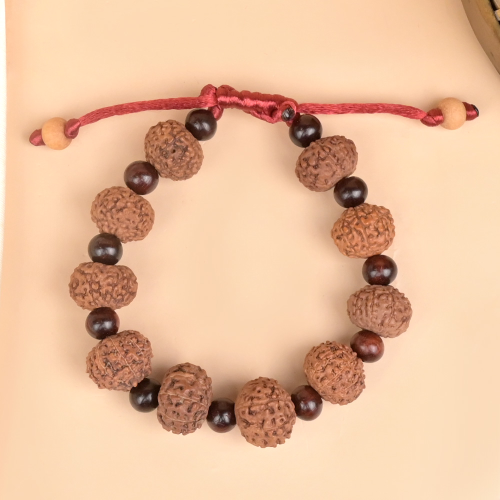 9 Mukhi x Red Sandalwood Adjustable Bracelet