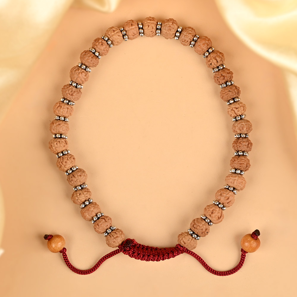 Premium 7 Mukhi Rudraksha Silver Chakri Bracelet