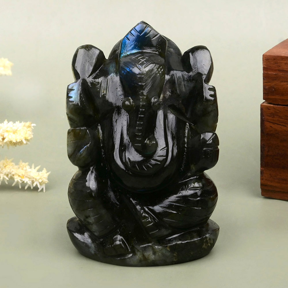Labradorite Ganesha Idol - 171 gms