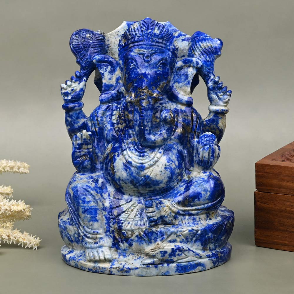 Lapis Lazuli Ganesh Idol - 1.353 kgs