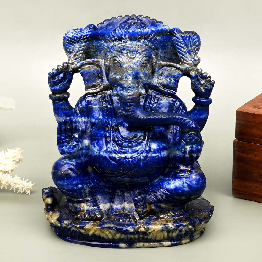 Lapis Lazuli Ganesh Idol - 736 gms