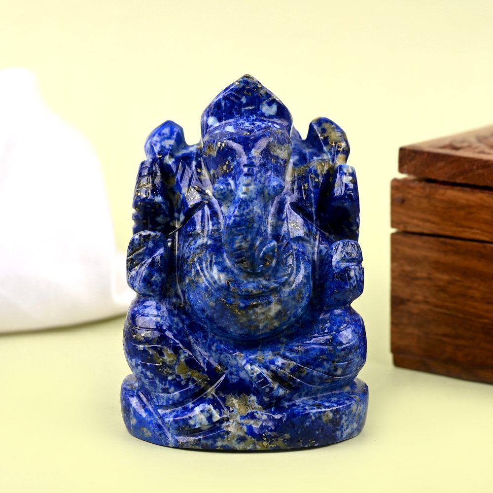 Lapis Lazuli Ganesh Idol - 229 gms