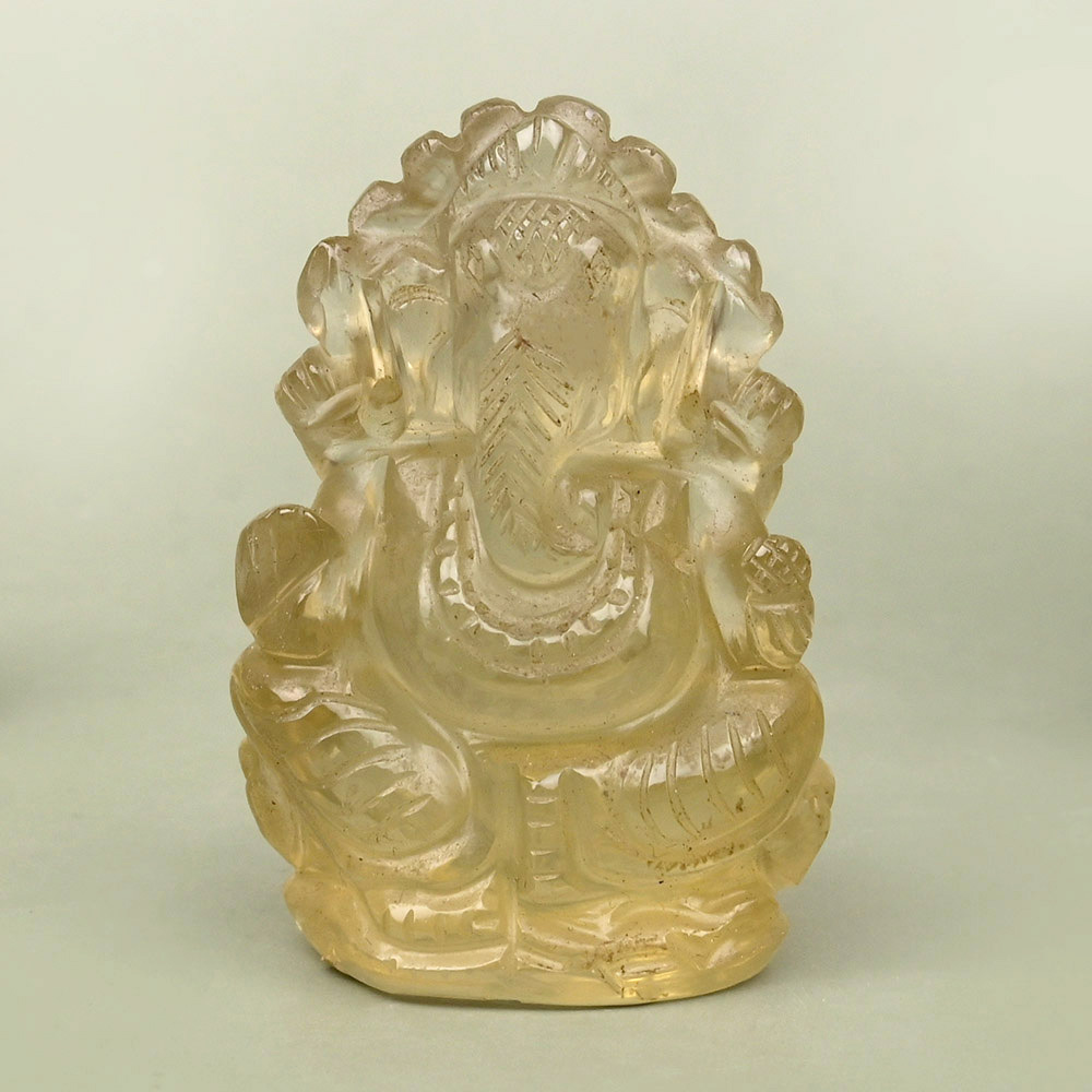 Lemon Topaz Ganesh Idol - 198 Carat