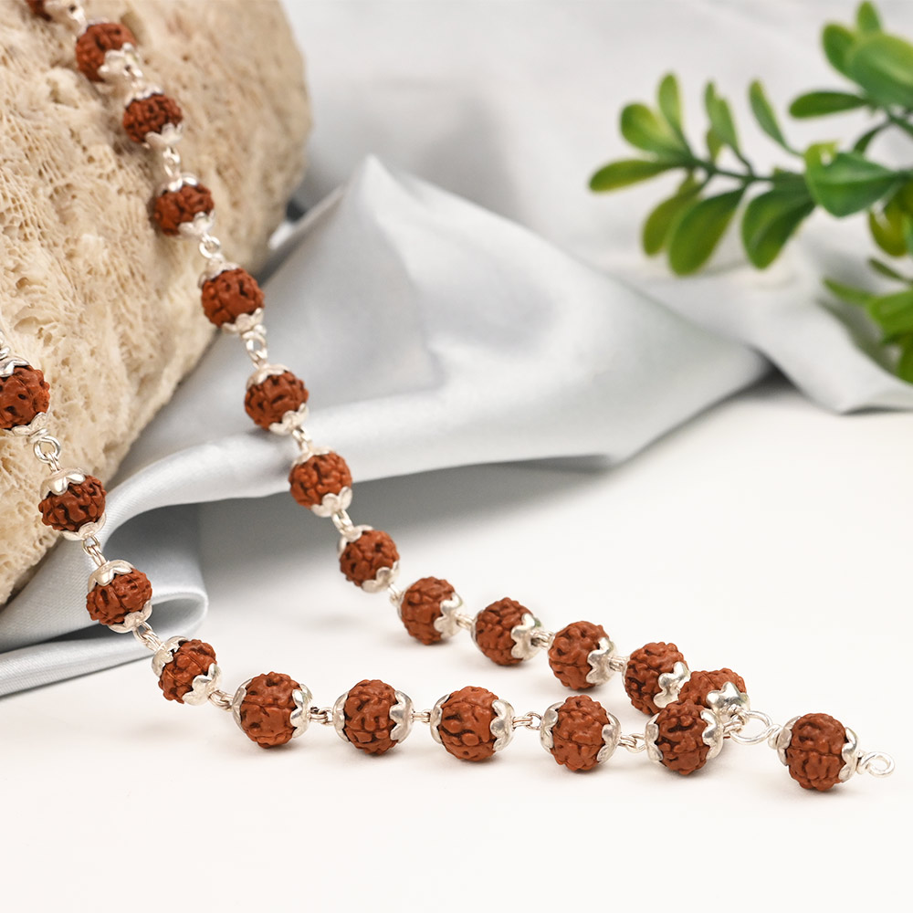Rudraksha Silver Mala