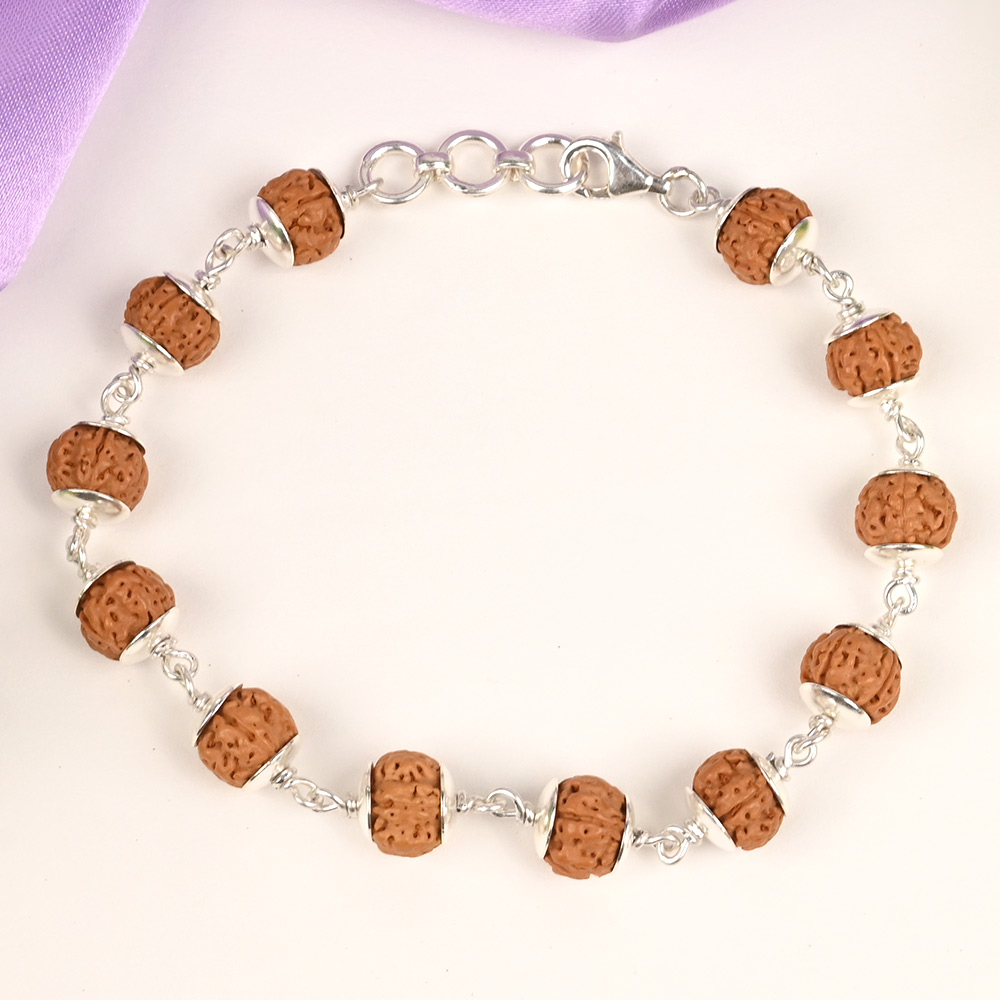Rudraksha Silver Bracelet