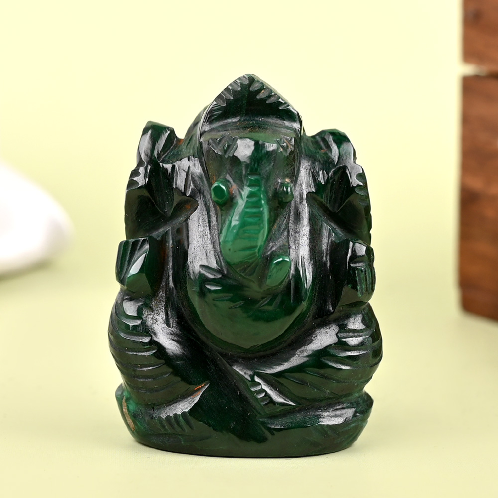 Malachite Ganesh Idol - 53 gms